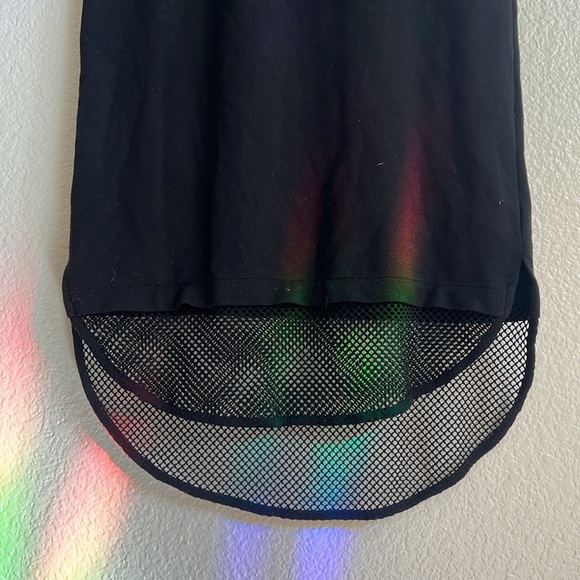 forever 21 black t-shirt dress with mesh rounded hem - Picture 2 of 2